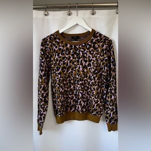 Lavender leopard print tan j.Crew women’s sweater size medium